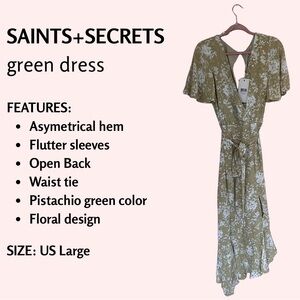 SAINTS+SECRETS green asymmetrical dress